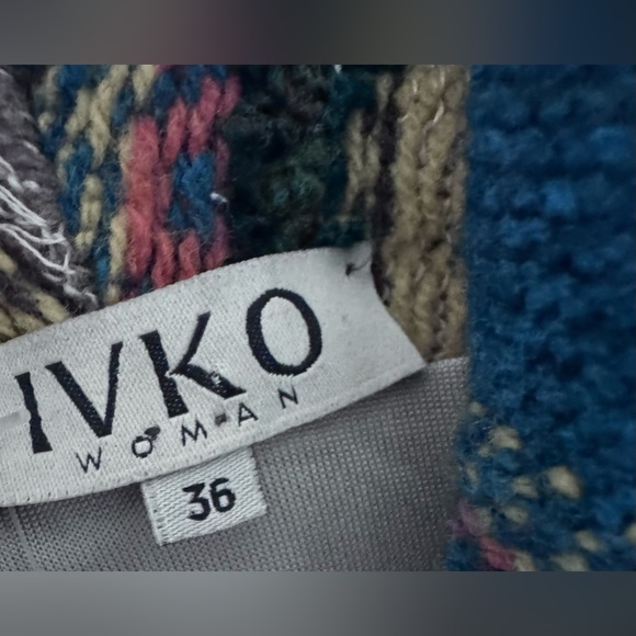 IVKO Wool Knit Coat Women's Size 36 Floral Button Up Made In Serbia Coatigan - Picture 3 of 7